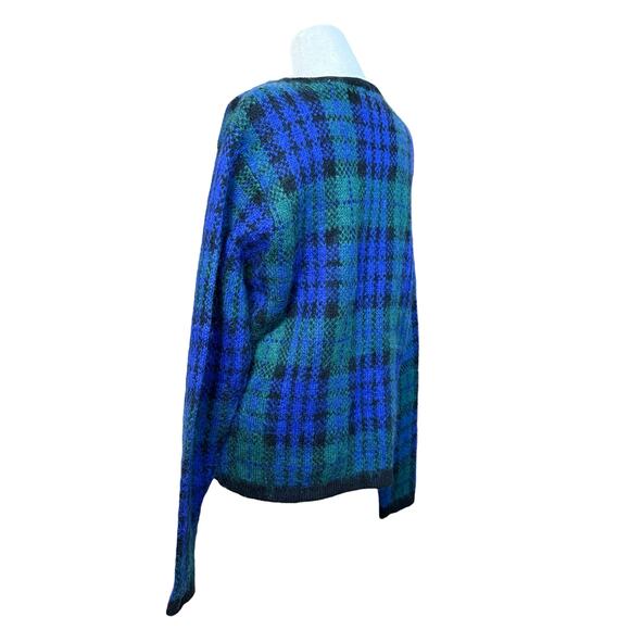 Vintage GAP Women's Sweater Size Large Winter Plaid Mohair Wool Y2K Tartan Cozy - Picture 4 of 9